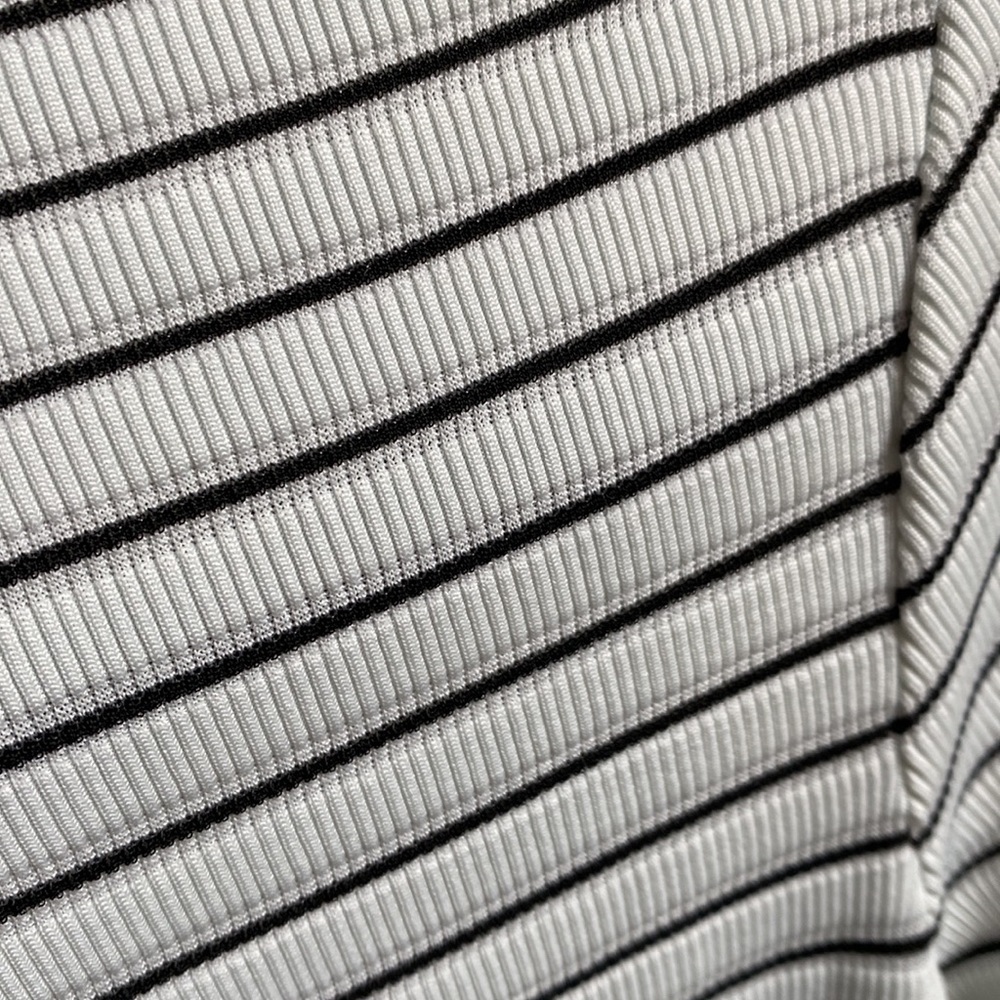 Athleta X Derek Lam IOC White Striped Madison Ave long Sleeve Athletic Shirt Top - Picture 9 of 9